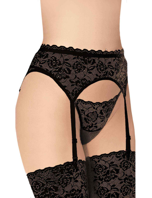 SoftLine Collection Garterbelt 3305 Black Czarny Pas do Pończoch 3XL