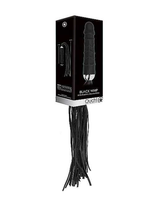 Ouch! Black Whip Bicz BDSM z Realistycznym Dildo i Piórkiem