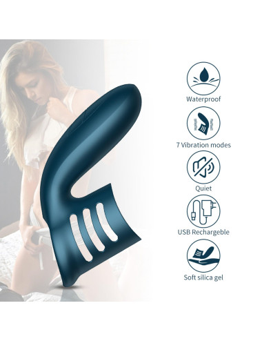 Wibrator-Silicone Ring Blue USB 7 Function
