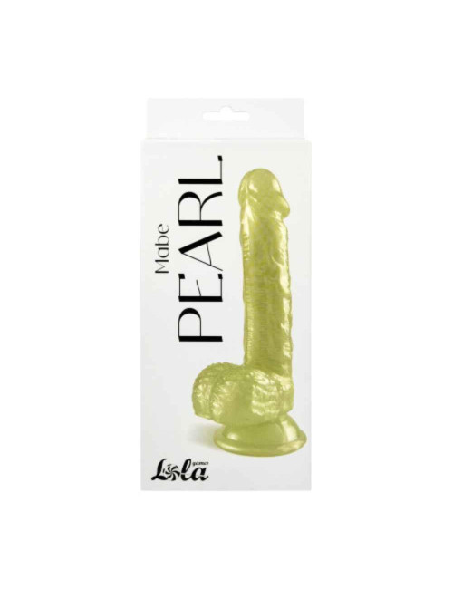 Pearlescent Dildo Mabe Pearl Golden - Dildo Żelowe, Realistyczny, Perłowy Połysk, 20,5 cm