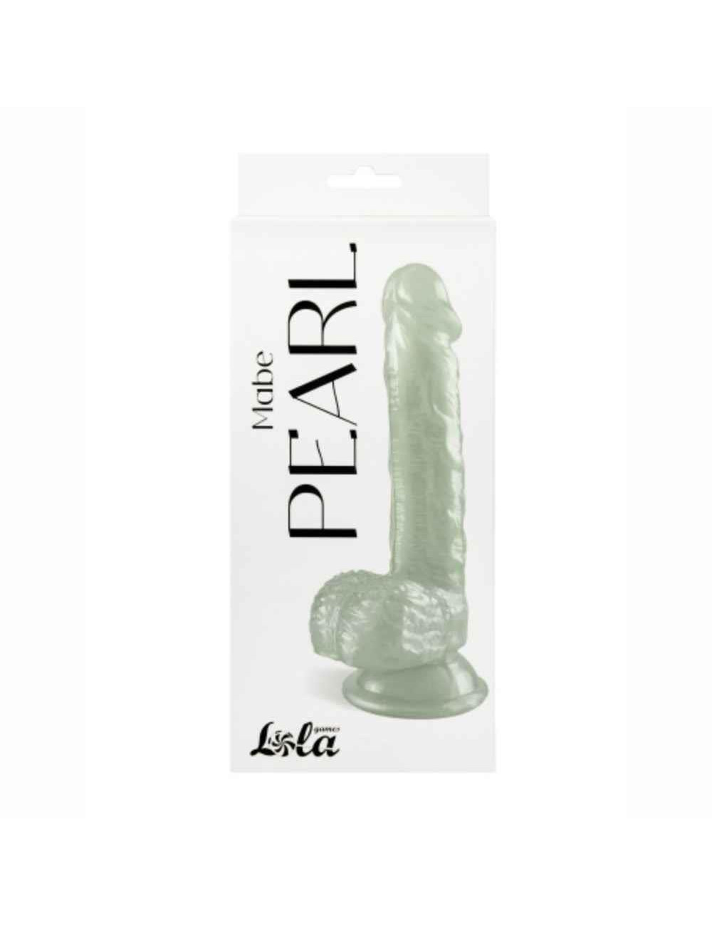Dildo żelowy Pearlescent Mabe Pearl White – realistyczny kształt, perłowy połysk, 20,5 cm
