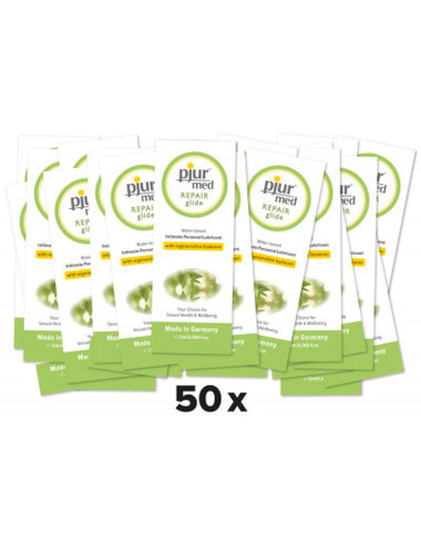 Żel Pjur MED Repair Glide 2ml – lubrykant na bazie wody z hialuronem, regenerujący, Afrodyzjaki, 50 szt.