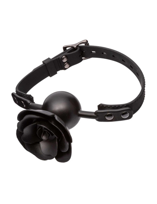 Removable Rose Gag Black – Zabawki BDSM Knebel Silikonowy z Zdejmowaną Różą, Wodoodporny