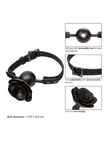 Removable Rose Gag Black