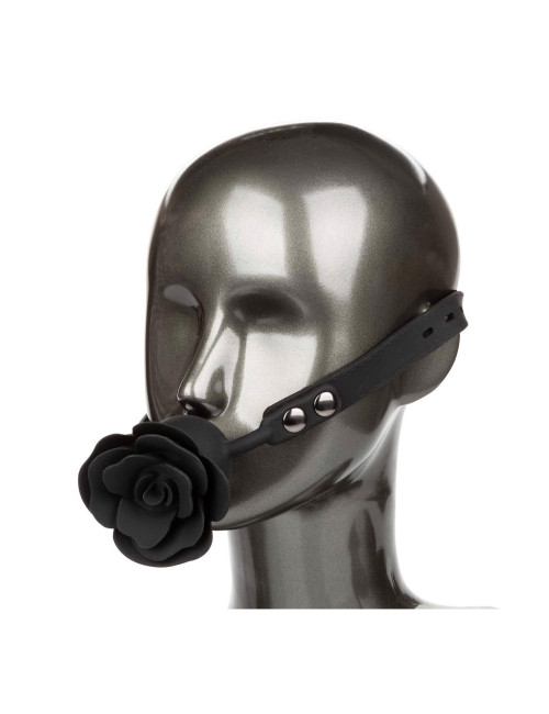 Removable Rose Gag Black – Zabawki BDSM Knebel Silikonowy z Zdejmowaną Różą, Wodoodporny