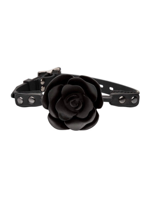 Removable Rose Gag Black – Zabawki BDSM Knebel Silikonowy z Zdejmowaną Różą, Wodoodporny