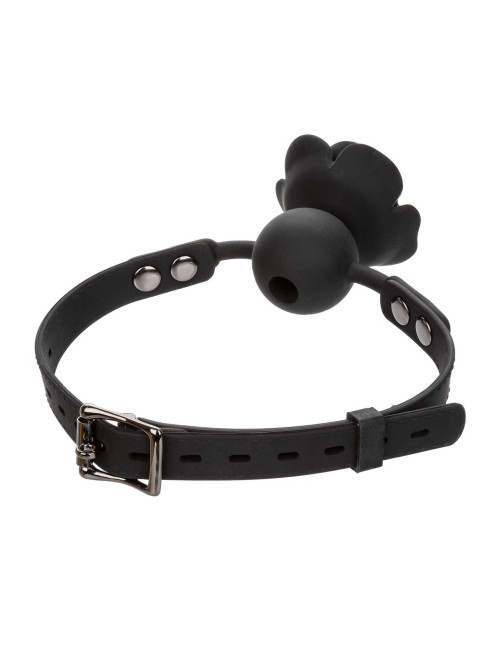 Removable Rose Gag Black – Zabawki BDSM Knebel Silikonowy z Zdejmowaną Różą, Wodoodporny
