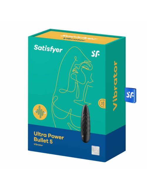 Stymulator Ultra Power Bullet 5 Mini – Mini Wibrator, Zabawki Erotyczne, Silikon, IPX7, Czarny
