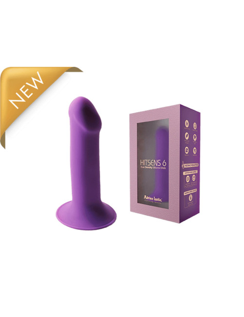Hitsens 6 (5) Purple - Dildo Realistyczne z przyssawką, podwójna gęstość, silikon Silexpan