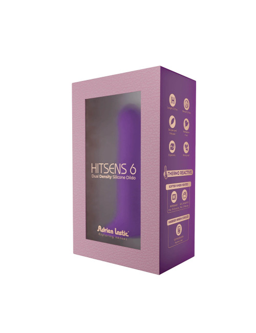 Hitsens 6 (5) Purple - Dildo Realistyczne z przyssawką, podwójna gęstość, silikon Silexpan