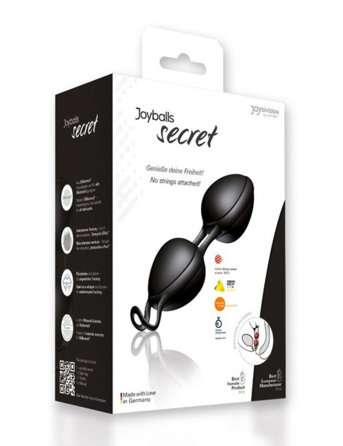 Kulki Joyballs Secret Black - Bezwibracyjne Kulki Kegla Silikon Medyczny