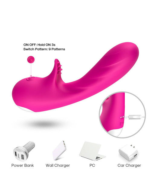 Romance Pink Wibrator Punkt G - silikonowy, wodoodporny, 9 trybów, cichy