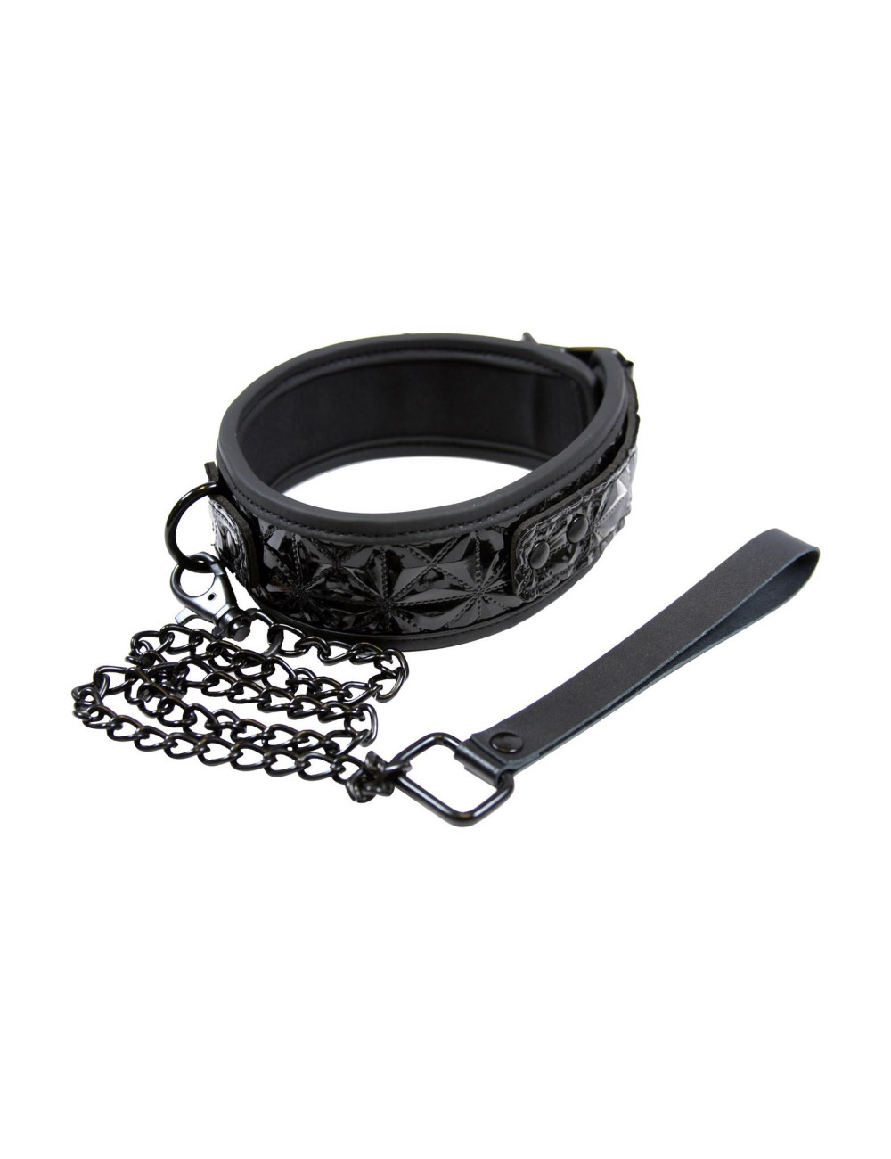 Collar Black – Obroża BDSM z Smyczą i Kagańcami
