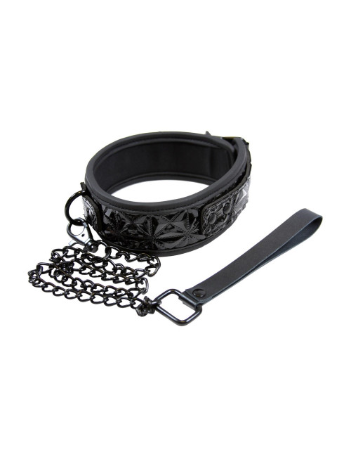 Collar Black – Obroża BDSM z Smyczą i Kagańcami