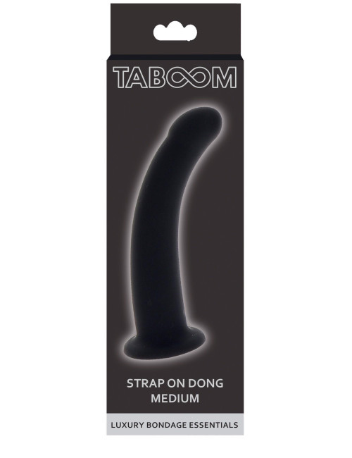 Taboom Strap-On Dong Medium Black - Silikonowy Dildo 14 cm
