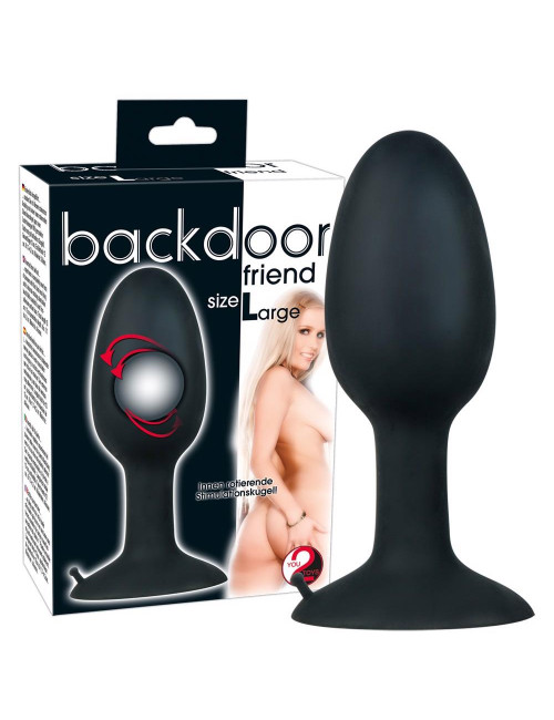 Backdoor Friend Czarny Silikonowy Korek Analny Large 12 cm