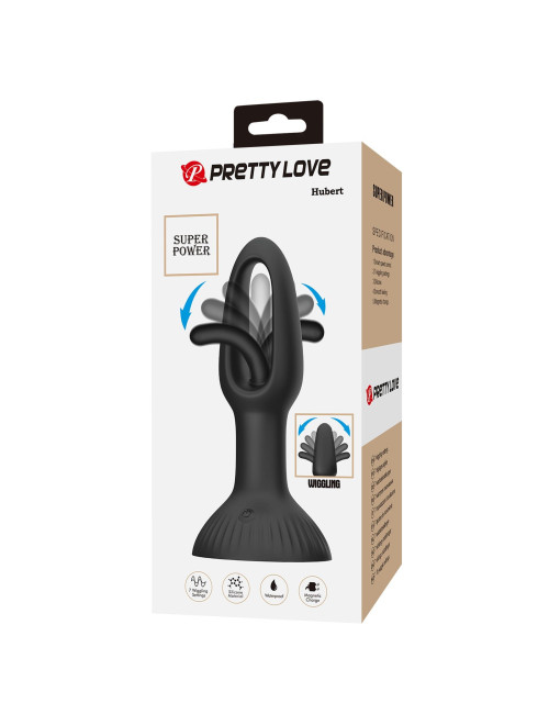 PRETTY LOVE Hubert - Plug analny wibrujący silikon, 7 trybów, ładowanie magnetyczne USB