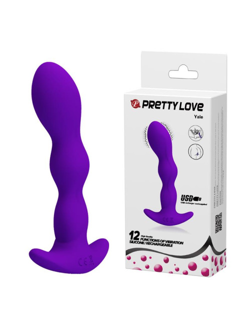PRETTY LOVE YALE USB – Plug Anal Wibrujący 12 Funkcji, Silikon, Wodoodporny, Zabawki Analne