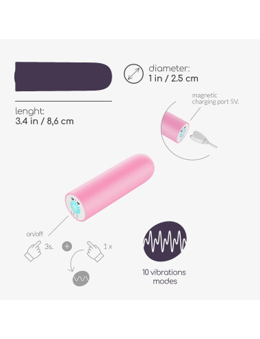 QUACKERS USB RECHARGEABLE VIBRATING BULLET PINK CRUSHIOUS