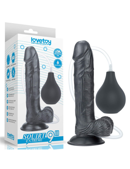 Lovetoy Squirt Extreme Realistyczne Dildo PVC 23 cm Czarne