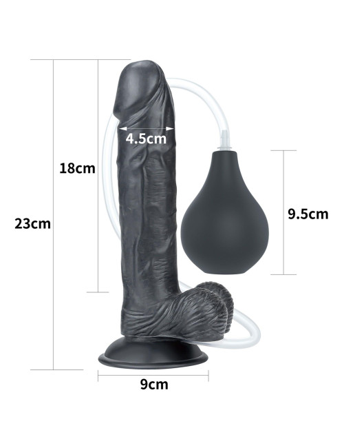 Lovetoy Squirt Extreme Realistyczne Dildo PVC 23 cm Czarne