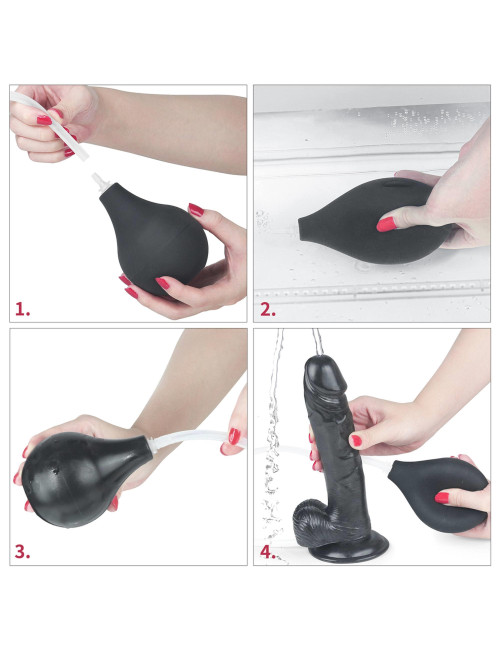 Lovetoy Squirt Extreme Realistyczne Dildo PVC 23 cm Czarne