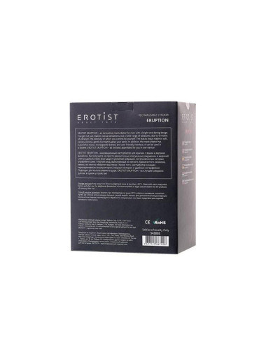 EROTIST Eruption  Rechargeable masturbator, Silicone, Black, 18.5 cm.