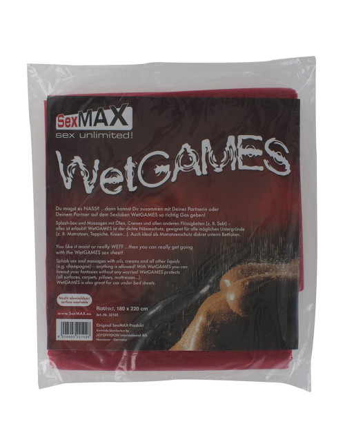 BDSM-SexMAX WetGAMES Sex sheet, 180 x 220 cm, red