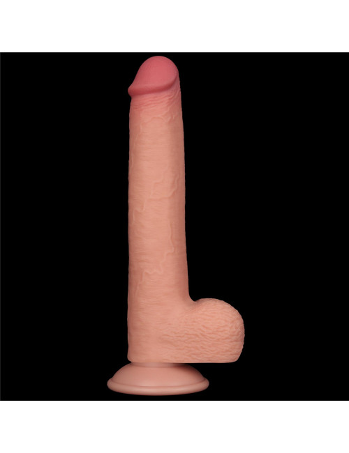 Lovetoy 9-calowe Dwuwarstwowe Dildo z Ruchomą Skórą Cieliste