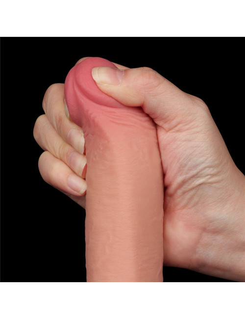 Lovetoy 9-calowe Dwuwarstwowe Dildo z Ruchomą Skórą Cieliste