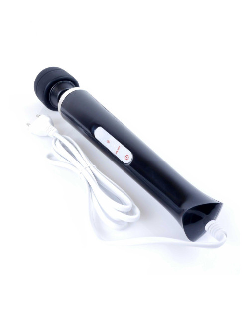 Stymulator Magic Massager Wand - masażer wibrator, 32 cm, 10 funkcji, silikon/ABS, 110-240V, zabawka czarna