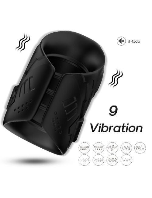 Mechwarrior Black - Wibrator Silikonowy USB z 9 Funkcjami