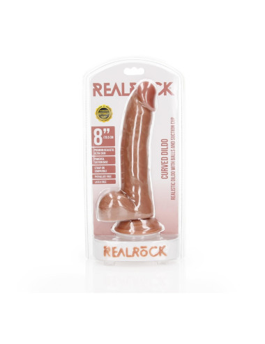 Curved Realistic Dildo  Balls  Suction Cup - 8/ 20,5 cm