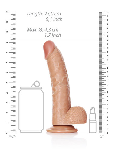 Curved Realistic Dildo  Balls  Suction Cup - 8/ 20,5 cm