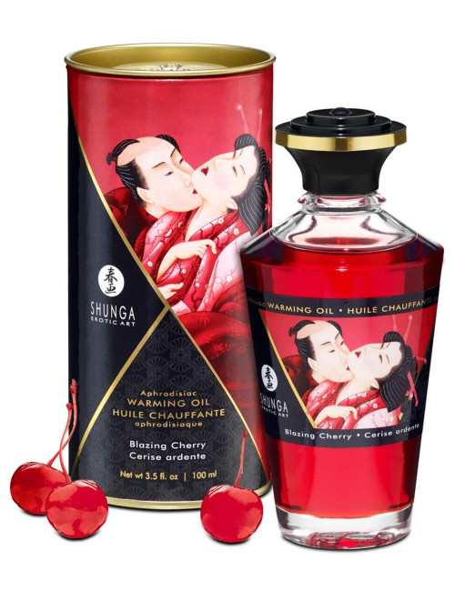 Shunga Warming Oil Blazing Cherry Rozgrzewający Olejek Wiśniowy