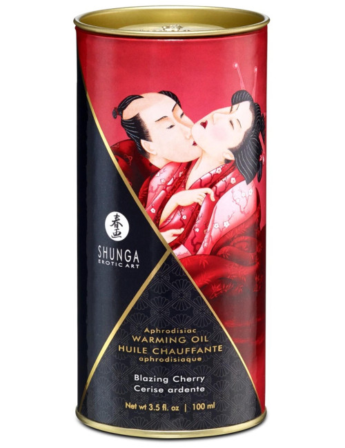 Shunga Warming Oil Blazing Cherry Rozgrzewający Olejek Wiśniowy