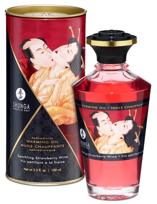 Shunga Warming Oil Sparkling Strawberry Wine Olejek Truskawkowy
