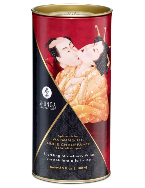 Shunga Warming Oil Sparkling Strawberry Wine Olejek Truskawkowy