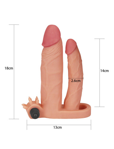 Add 1 Pleasure X Tender Vibrating Double Penis Sleeve