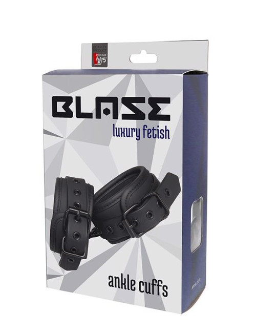 BLAZE ANKLE CUFF BLACK - Kajdanki BDSM na kostki, neoprenowe, regulowane