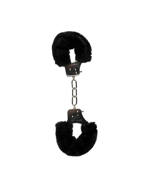 Kajdanki-Furry Black - Zabawki BDSM Kajdanki Futrzane dla Par