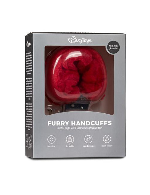 EasyToys Kajdanki Futrzane Furry Red