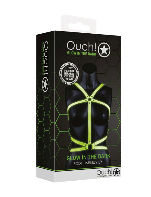 Body Harness - Glow in the Dark - Neon Green/Black - L/XL
