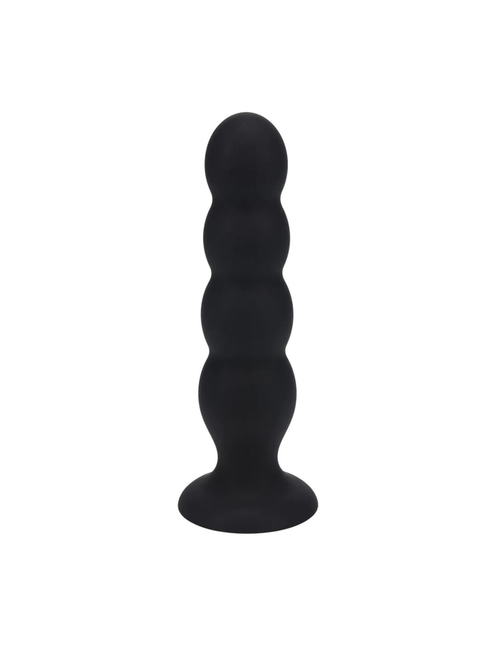 Quad Rattle Liquid Silicone Anal Plug - XL - Black