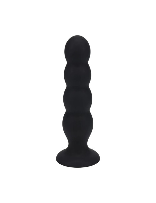 Quad Rattle Liquid Silicone Anal Plug - XL - Black