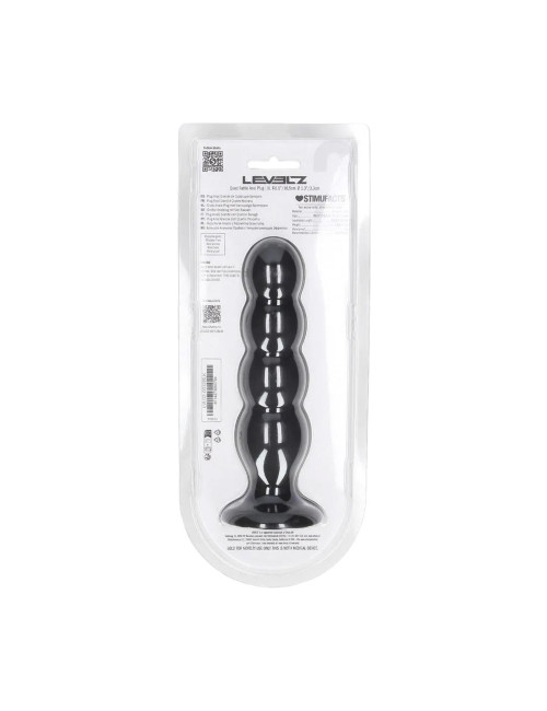 Quad Rattle Liquid Silicone Anal Plug - XL - Black