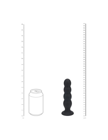 Quad Rattle Liquid Silicone Anal Plug - XL - Black