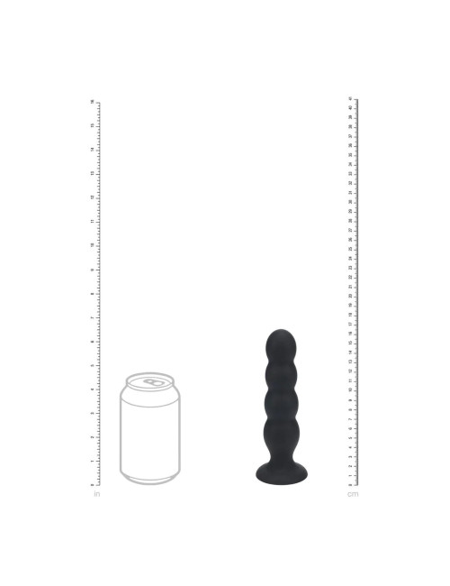Quad Rattle Liquid Silicone Anal Plug - XL - Black