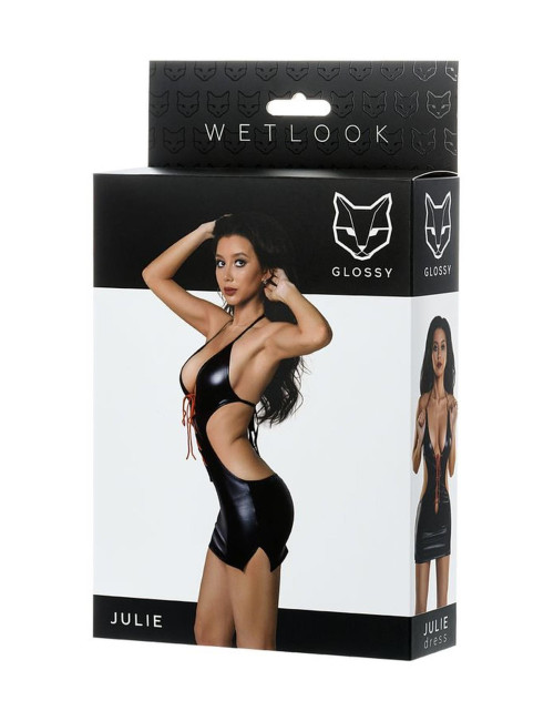 Czarna sukienka Glossy Julie Wetlook rozmiar XL