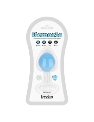 Gemoria Silicone Butt Plug (Glow-In-The-Dark) - blue